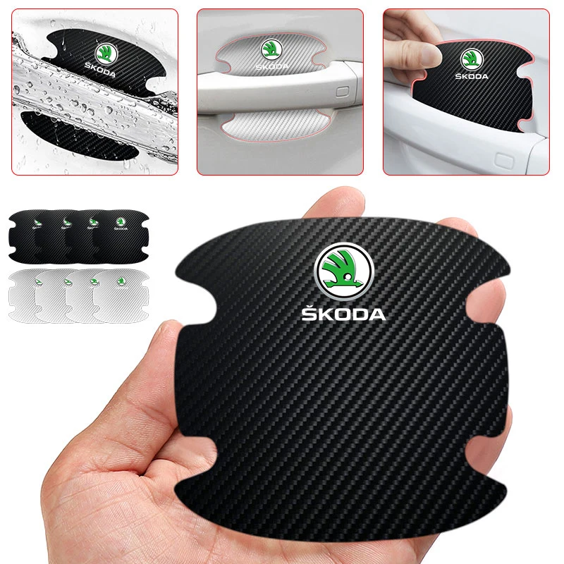 Pre skod Octavia Mk2 Mk3 2 3 Fabia Karoq Kodiaq Rapid Kamiq Carbon Fiber Dvere Dvere Ochrana nálepky Stiapka Styling automobil