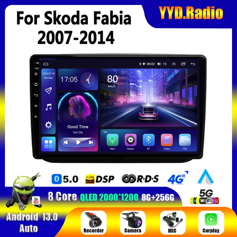pre Skoda Fabia 2 2008 2009 2010 2012 2012 2013 2DIN CAR VIDEO Player Android 13GPS navigačné auto Stereo Autoradio Multimedia
