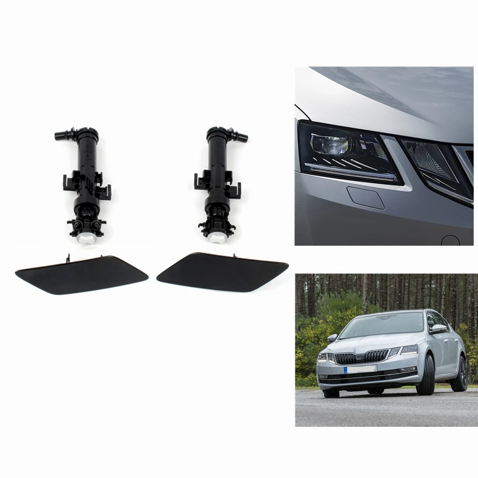 Pre SkoDa Octavia 2017 2018 2019 2019 predný predný svetlometový postrekovací dýzový prúdový prúdový prúdový prúdový prúd a kryt podložky na umývadlo