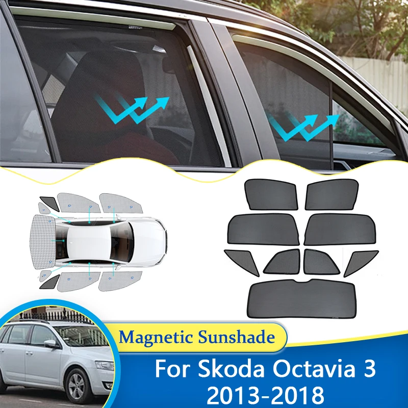 Pre SkoDa Octavia 3 Combi Wagon Estate MK3 A7 5E 2013 2014 2015 2016 2017 2018 2018 UV ochrana Shield Windows Sunshade Side Visor