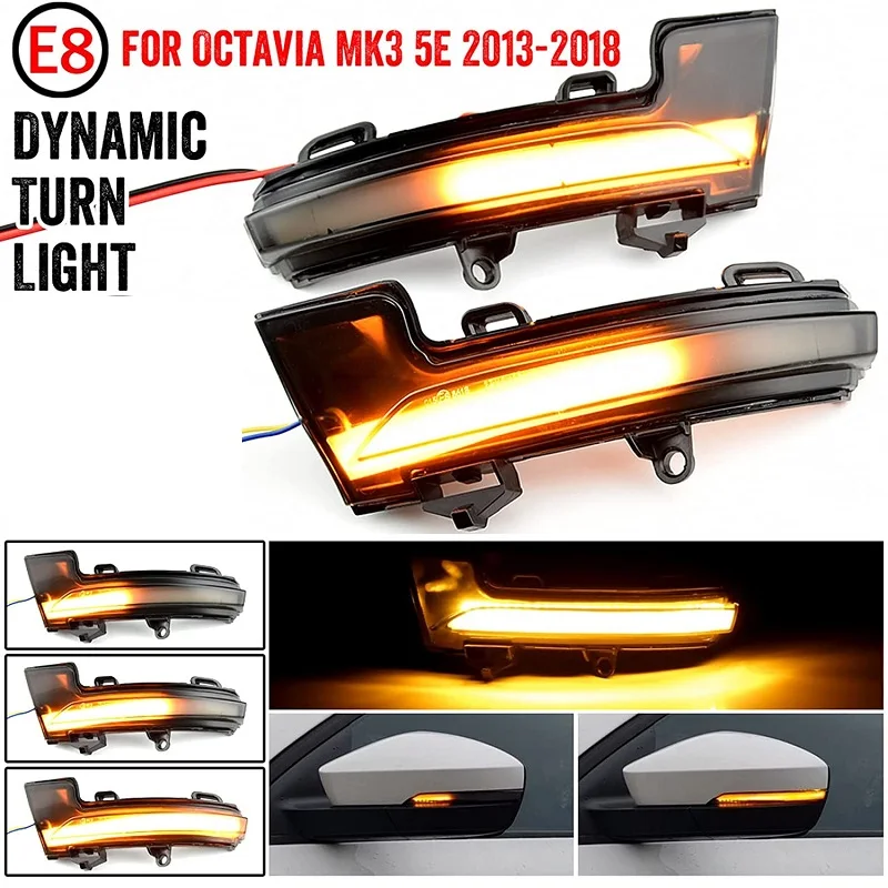 Pre Skoda Octavia MK3 A7 5E 2013 2014 2015 2016 2017 2018 2018 2019 Indikátor blinkeru spätného zrkadla LED Dynamic Turn Signal Light