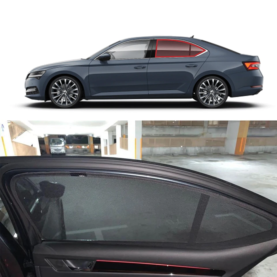 Pre SKoda Superb B8 Sedan MK3 2015-2024 Zadná strana auta Baby Window Sunshade Shield predné čelné sklo Závod Slnka