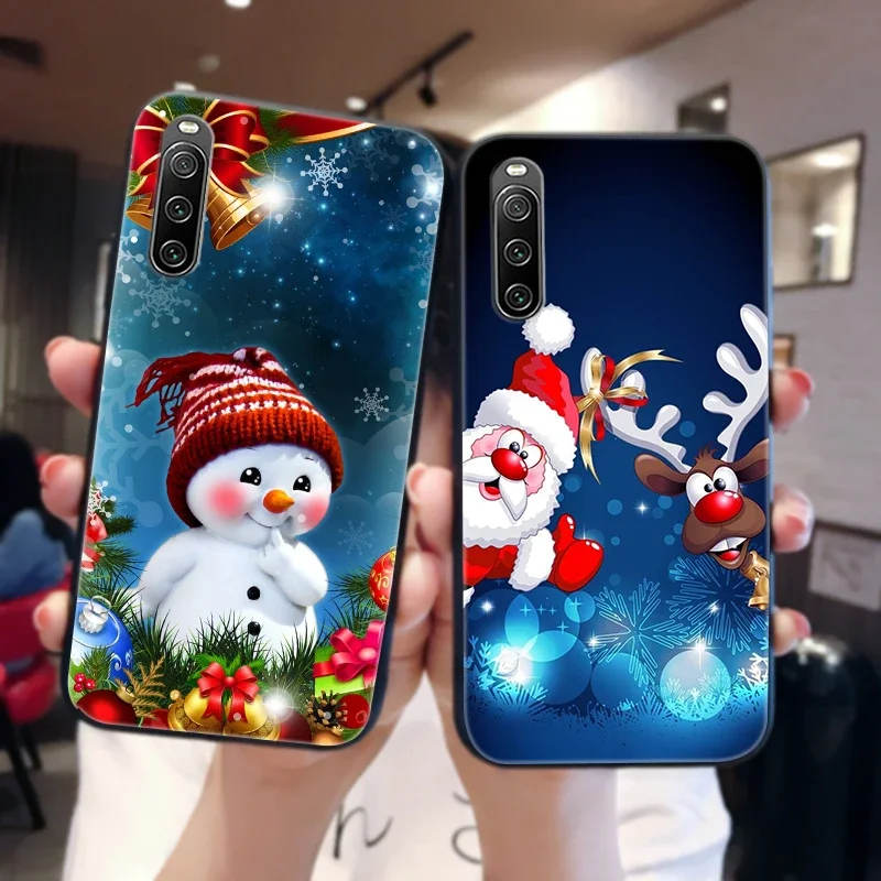 Pre Sony Xperia 5 IV 5G prípad vianočné mäkké silikónové fonda pre Sony Xperia5 V III XZ1 XZ3 XZ2 Compaktný prémiový telefónny kryt