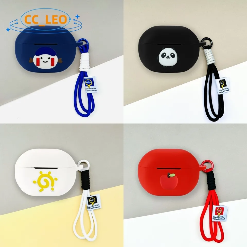 Pre Soundpeats Capsule3 Pro Case Cuce Cute Panda Lanyard Pendant Charm Soundpeats Capsule3 Pro+ Ochranná rukáv s nárazovým odvzdušňovačom Shell