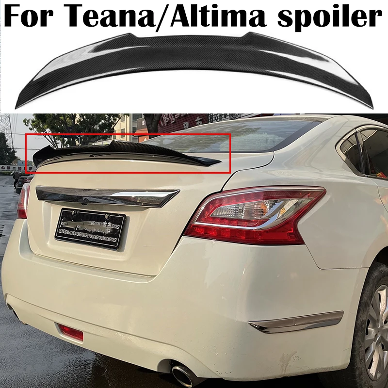 Pre spojler Nissan Teana Altima 2013 2014 2015 Vysoko kvalitná skutočná uhlíková vlákna/FRP Car Cover Trunk Cover Wings Spoiler Airfoil