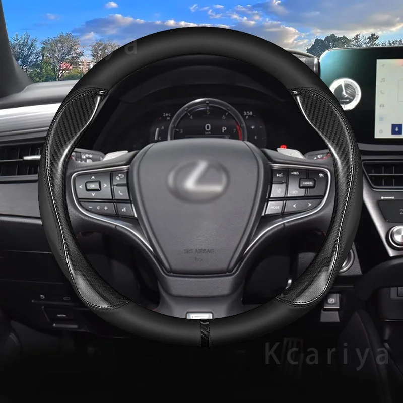 Pre spoločnosť Lexus RX300 RX350 RX450 RX500 F Sport 2016 2020 2021 2023 PU Kožený semiš 30 cm automobilový kryt volantu Automatické doplnky