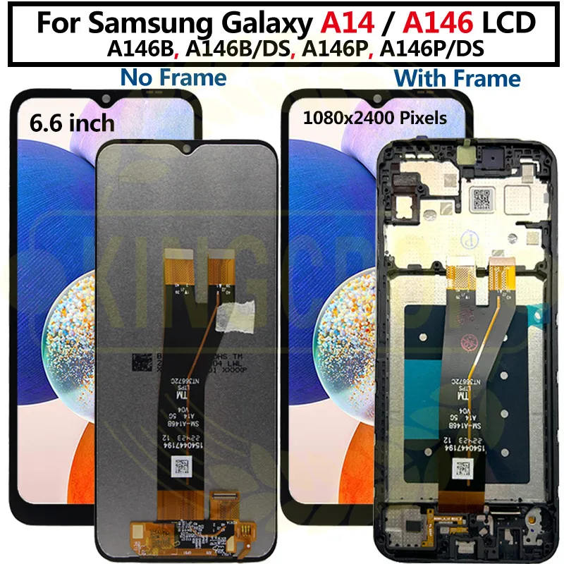 Pre spoločnosť Samsung Galaxy A14 5G SM-A146F A416 LCD displej dotykovej obrazovky Digitalizátor Zostava pre Samsung A146 LCD