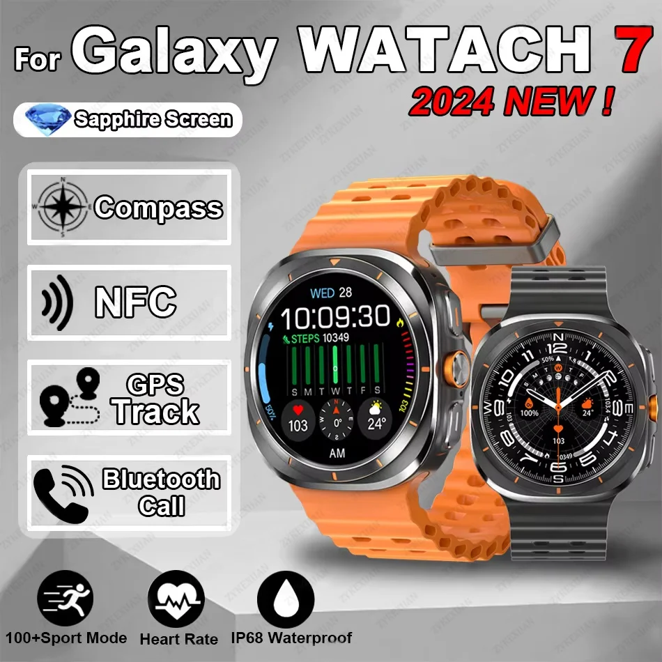 Pre spoločnosť Samsung Galaxy Watch 7 Ultra Smart Watch Sports Man Bluetooth Call Monitorovanie srdcovej frekvencie Galaxy 6 Menovní muži Smartwatch