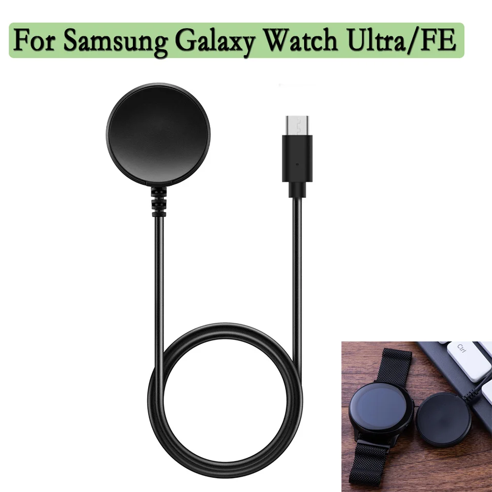 Pre spoločnosť Samsung Galaxy Watch Ultra/Fe 100 cm drôt typu C nabíjačku USB nabíjačku nabíjanie nabíjania nabíjania pre Samsung Watch 7654