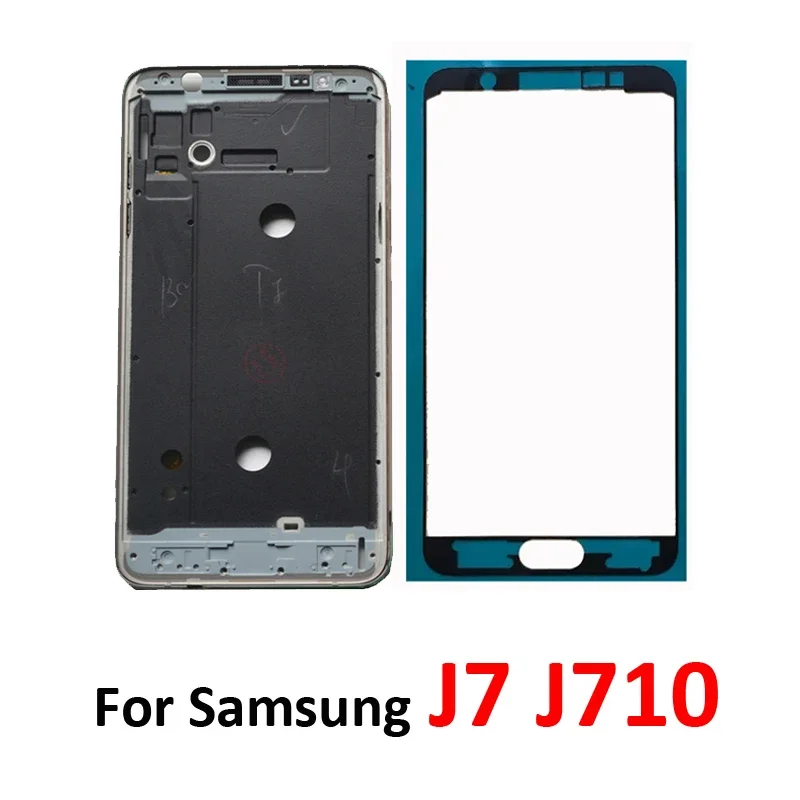 Pre spoločnosť Samsung J7 2016 Front Front Byting Byting Stredný rám podvozku pre Samsung Galaxy J7 J710 J710F J710FN J710H J710M J710MN