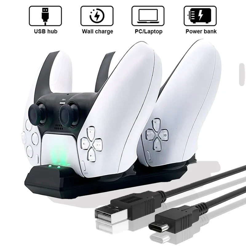 Pre stanicu PS5 Controller nabíjačka s dvojitým nabíjacím dokom pre PlayStation 5 Wireless Controller Game Accessories