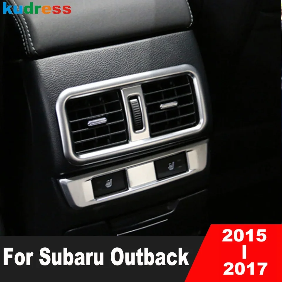 Pre Subaru Outback 2015 2016 2017 2017 Matte Car lakťová lakťová lakťová lakťová krabica Zadné sedadlo vzduchu Vzduch AC Conter Cover Cover Cover Interiérové ​​príslušenstvo