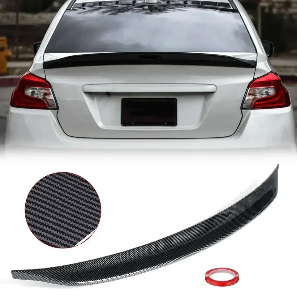 Pre Subaru WRX STI VA1 VA2 15-21 Farba uhlíkového vlákna Duckbill Highkick RREAR DEACK SPOILER SPOILER VOZIDLO VÝSTUP AKO PRÍSTUPY
