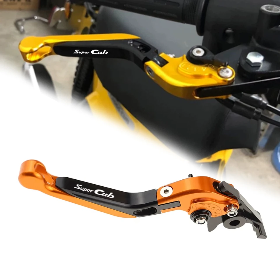Pre Super Cub C125 110 2018-2025 Nové diely CNC 6-stupňové nastaviteľné zasunuteľné zložené brzdové spojky páky Motocyklové príslušenstvo