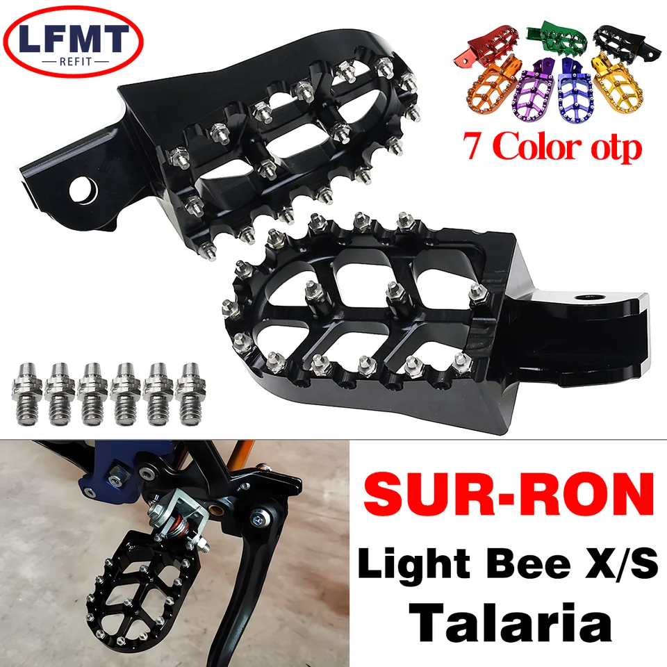 Pre Sur-Ron Sur Ron Surron XS Light Bee Off-Road Electric Motorcycle CNC Footpegs Footrests Foots Pets Rests Pads Pad