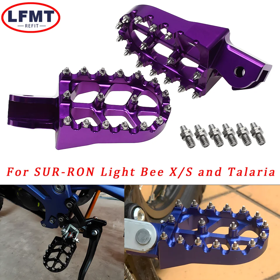 Pre Sur-Ron Sur Ron Surron XS Light Bee Off-Road Electric Motorcycle CNC Footpegs Footrests Foots Pets Rests Pads Pad