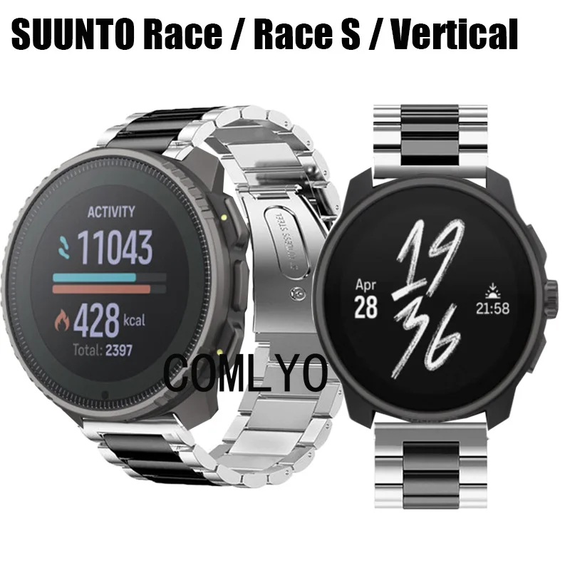 Pre Suunto Race / Race S / Vertikálne inteligentné hodinky z nehrdzavejúcej ocele Kovový pás náramok mužov Men Belt