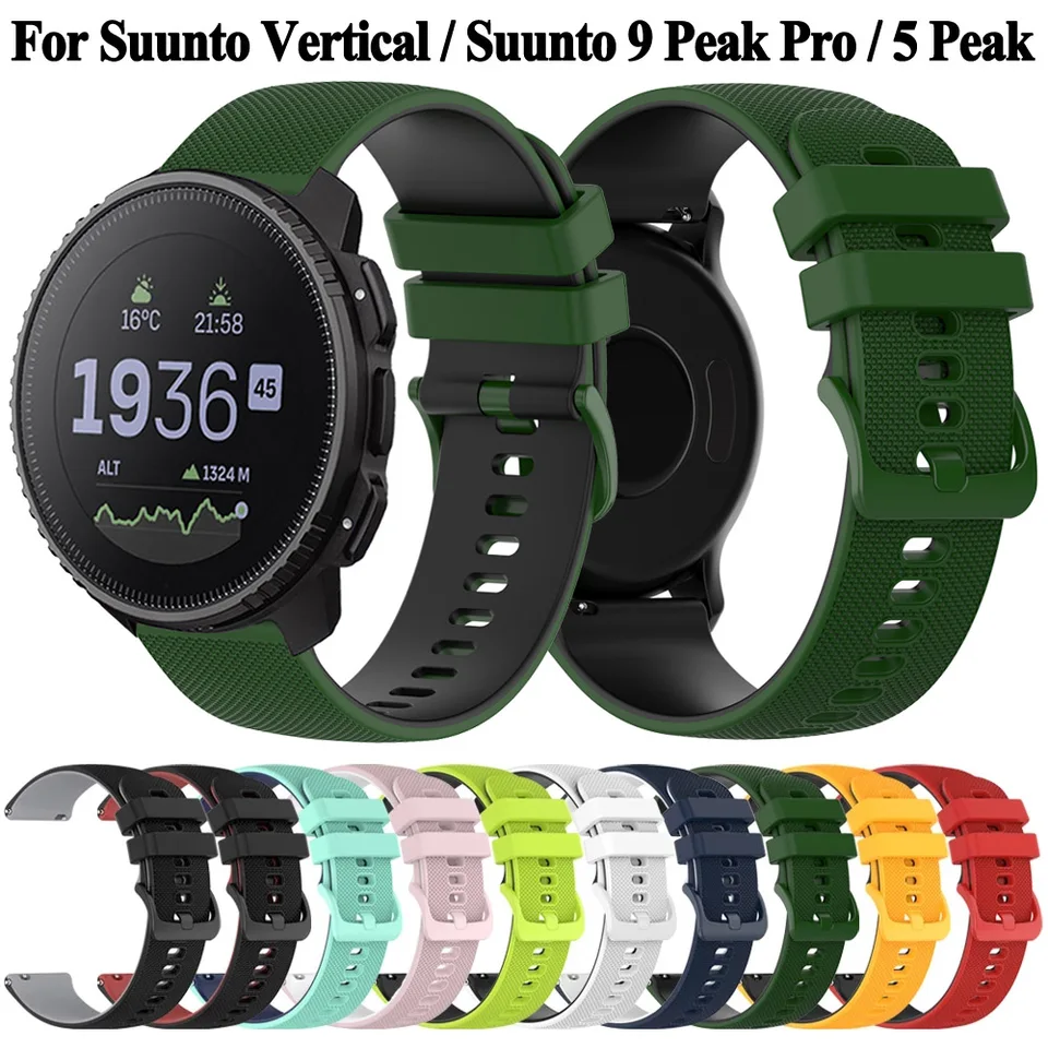 Pre Suunto Vertikálne hodinky náramok pre náramok pre Suunto 9 Peak Pro / 5 PEK WatchBand RAND AURNE SILICON SILICON BAND DODATOK