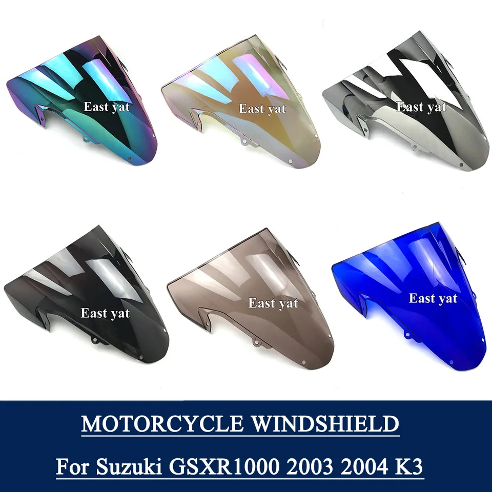 Pre Suzuki GSX-R1000 GSXR1000 2003 2004 K3 Motocykel Dvojitá bublina čelné sklo čelného skla čelné sklo