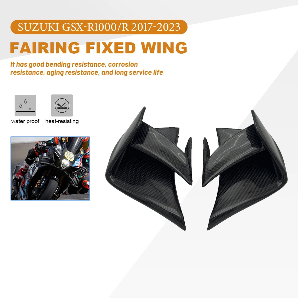 Pre Suzuki GSX-R1000R GSXR 1000 2017-2023 Motocyklová kapotáž Fixné krídla Aerodynamické pevné krídlo krídla krídla uhlíkových vlákien