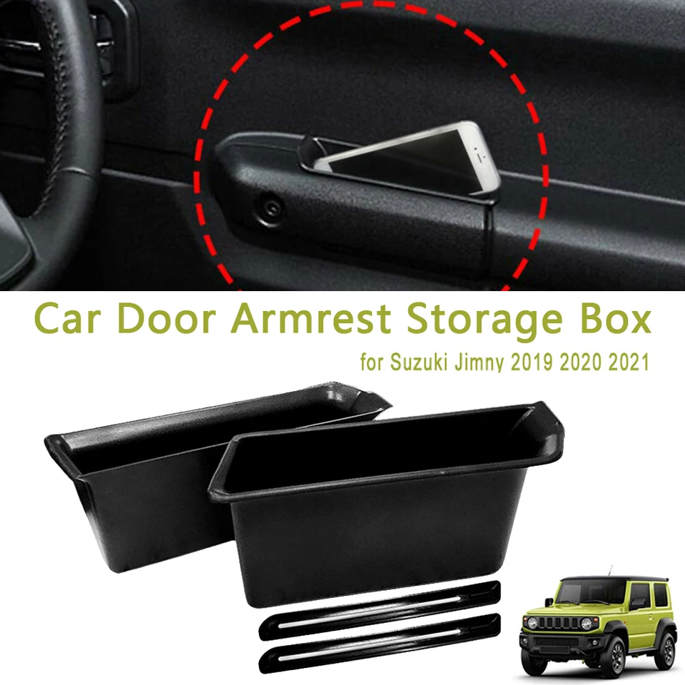 Pre Suzuki Jimny Sierra JB64 JB74 Dvery Vnútorné úložné skrinky Organizátor Organizátor Ukladanie úpravy Interiérové ​​doplnky