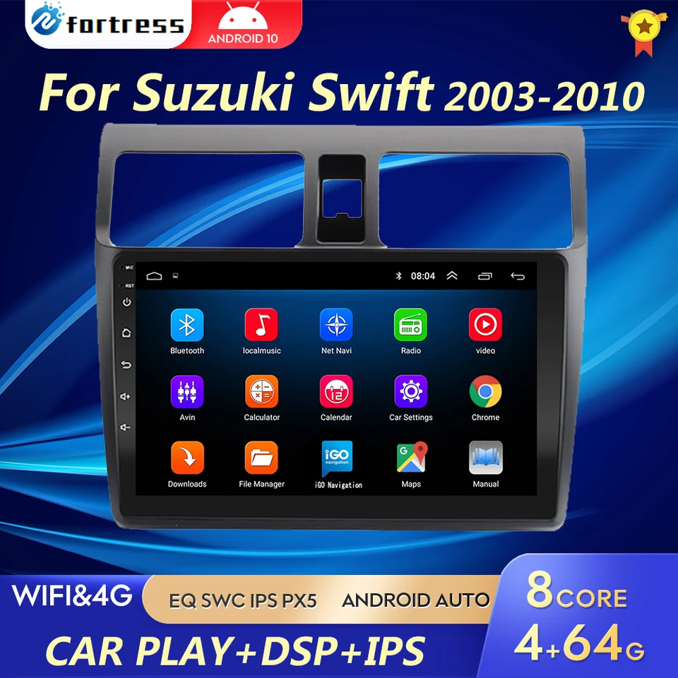 Pre Suzuki Swift 2005 2006 2007 2008 2009 2010 Car Android Radio Multimedia Player 2Din Navigation GPS Video 2 DIN IPS 8 Core 4G
