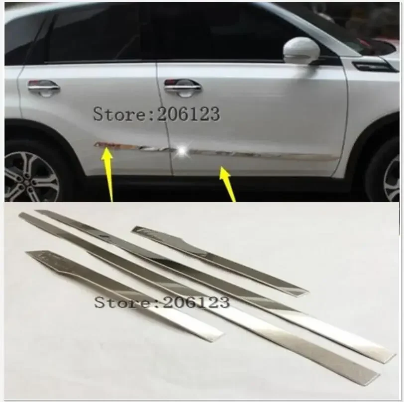 Pre Suzuki Vitara 2016 2017 20182019 Detektor štýlu z nehrdzavejúcej ocele Bočné dvere telesných tyčiniek Trespky Flips Folding Bumper Part 4ks