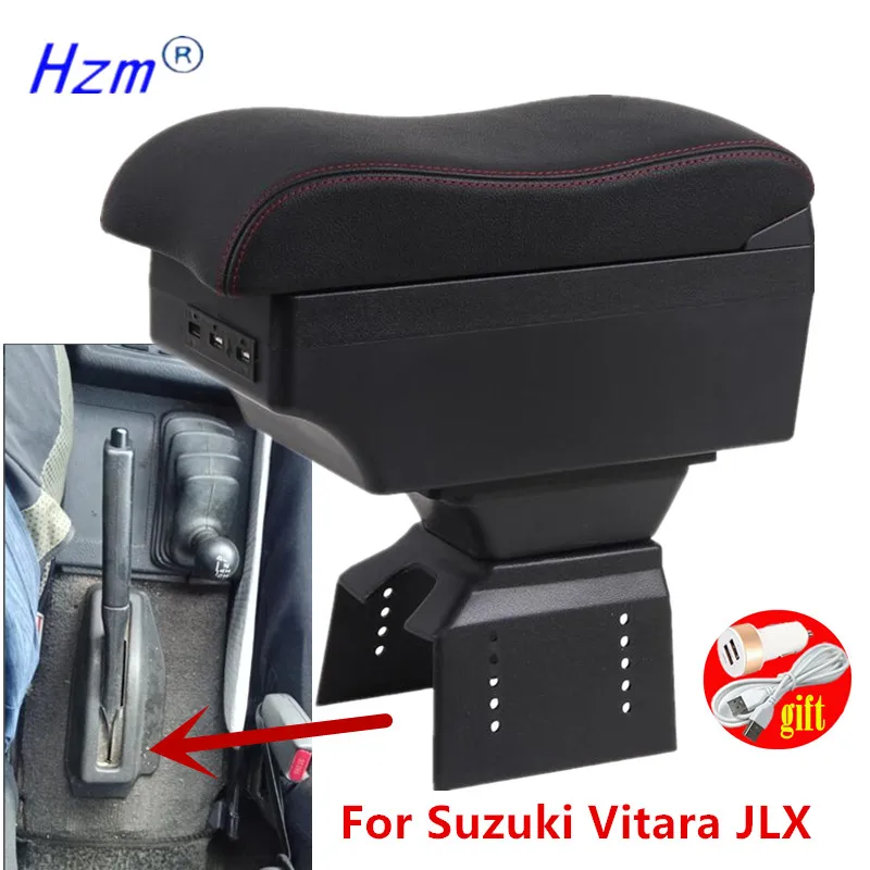 Pre Suzuki Vitara lakťová skrinka pre Suzuki Vitara Jlx lakťová skrinka Center Storage Box Dodatočník interiér s USB Car Accessories