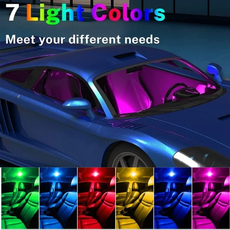 Pre svetlá automobilov interiér 7 farieb okolité osvetlenie vozidla, USB nabíjateľné auto v interiéri, prenosné LED svetlá