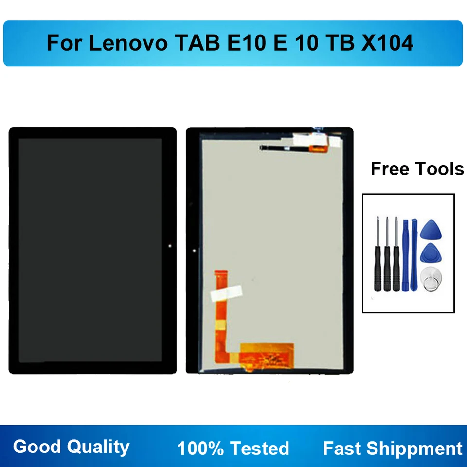 Pre tabuľku Lenovo E10 E 10 TB X104 TB-X104 TB-X104F TB-X104N TB-X104L LCD DISPIT DISPLOT DIGITIZER DIGITIZER Plná zostava