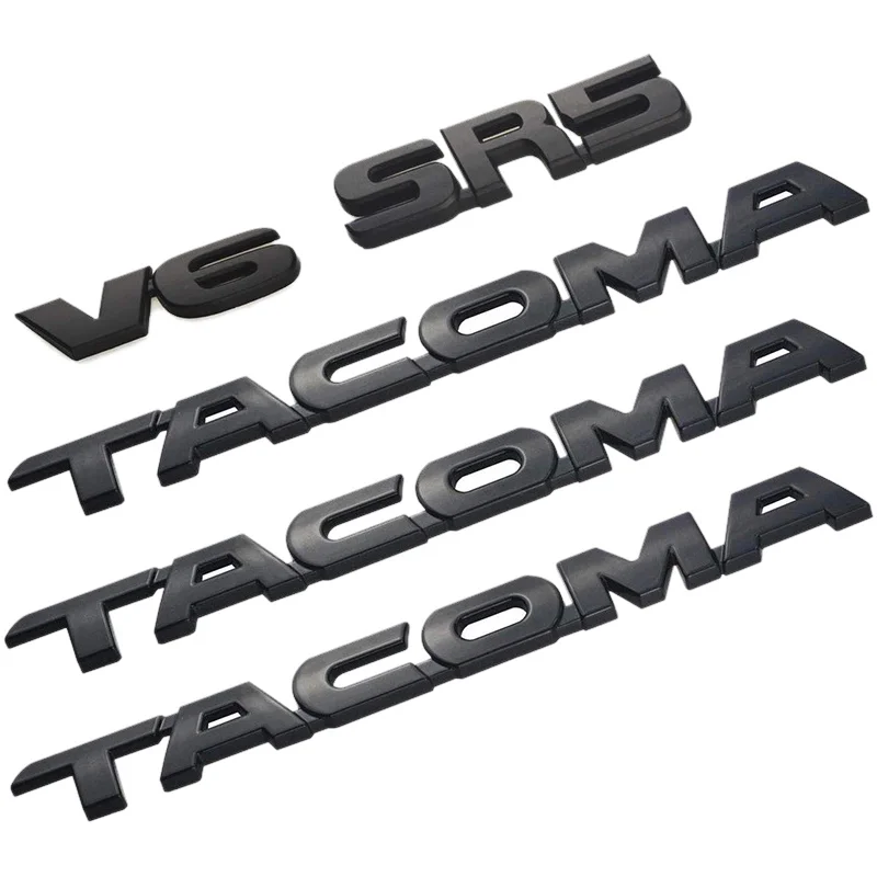 Pre Tacoma V6 SR5 Trunk Dvere Tailgate Dvery Stiapka Sticker Sticker Nurstan pre Toyota Tacoma 2005-2015 (matná čierna) 5ks s