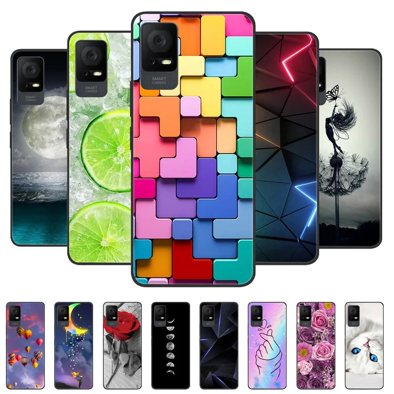 Pre TCL 40 XE 5G puzdro Čierny kryt lev vlk silikónový mäkký chrbát pre TCL 40 XE 5G 40x 5G T601D PANECE PAN