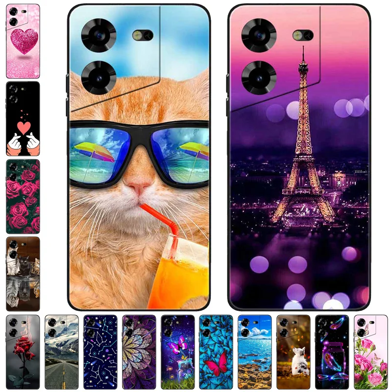 Pre Tecno povA 5 5 Pro Case Lh7n Lh8n Silikone Cartoon tpu čierny nárazník para pre Tecno povA 5 Pro 5G Phone Cover Povar5 5Pro Soft