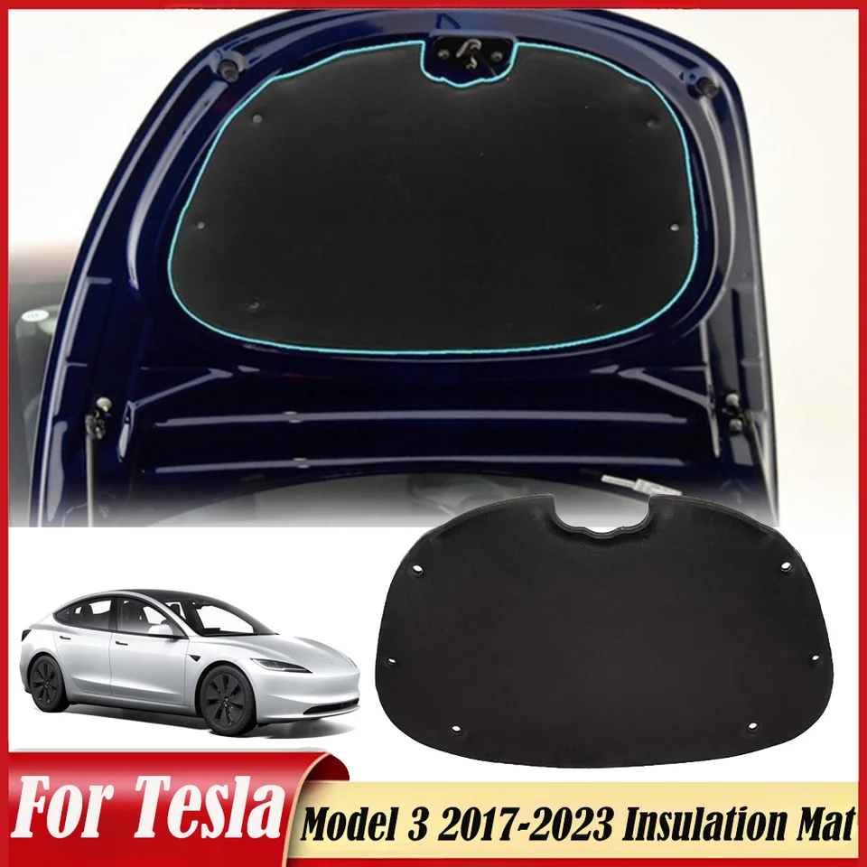 Pre Tesla Model 3 2017-2023 CAR MOTOR Izolácia Izolačná podložka Zvuk nepriestrelná bavlnená izolácia podložka kryt proti šokom dosky Body Body Body