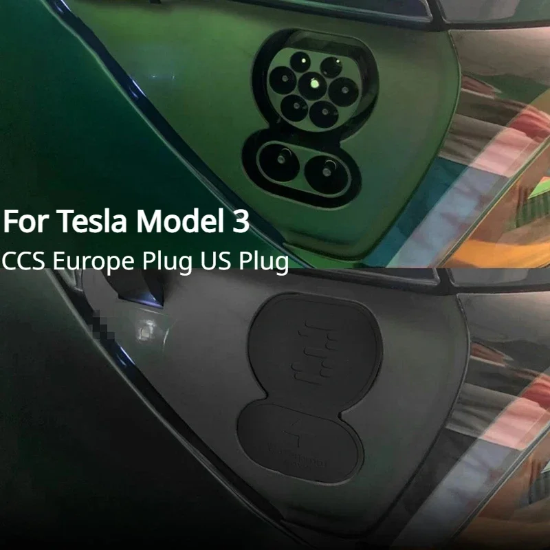 Pre Tesla Model 3 Europe Plug US Plug Car Carging nabíjanie port Silikón nepremokavý prach odolný ochranný kryt CCS Silikone