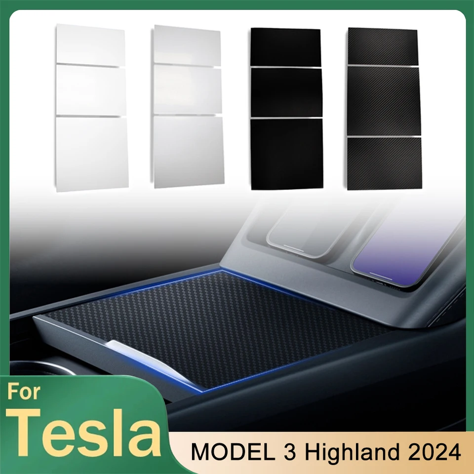 Pre Tesla Model 3 Highland 2024 Centrálny ovládací panel Cover Cover Patch Ochranná nálepka Nové interiérové ​​príslušenstvo