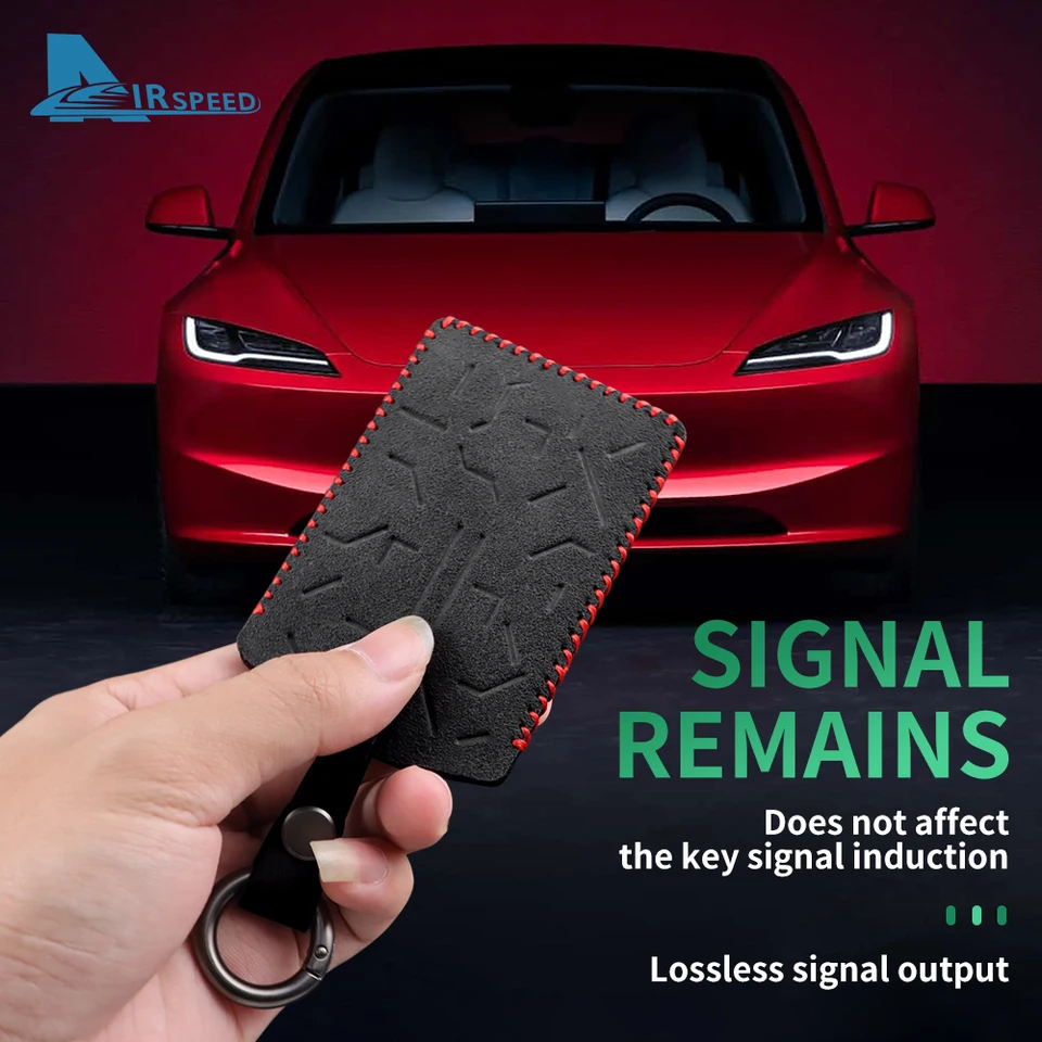 Pre Tesla Model 3 Highland 2024 Model Y Model X Model S Italian Talian Top Suede Suede Diaľkové kľúče kryt shell kartu s taškou na autá Príslušenstvo