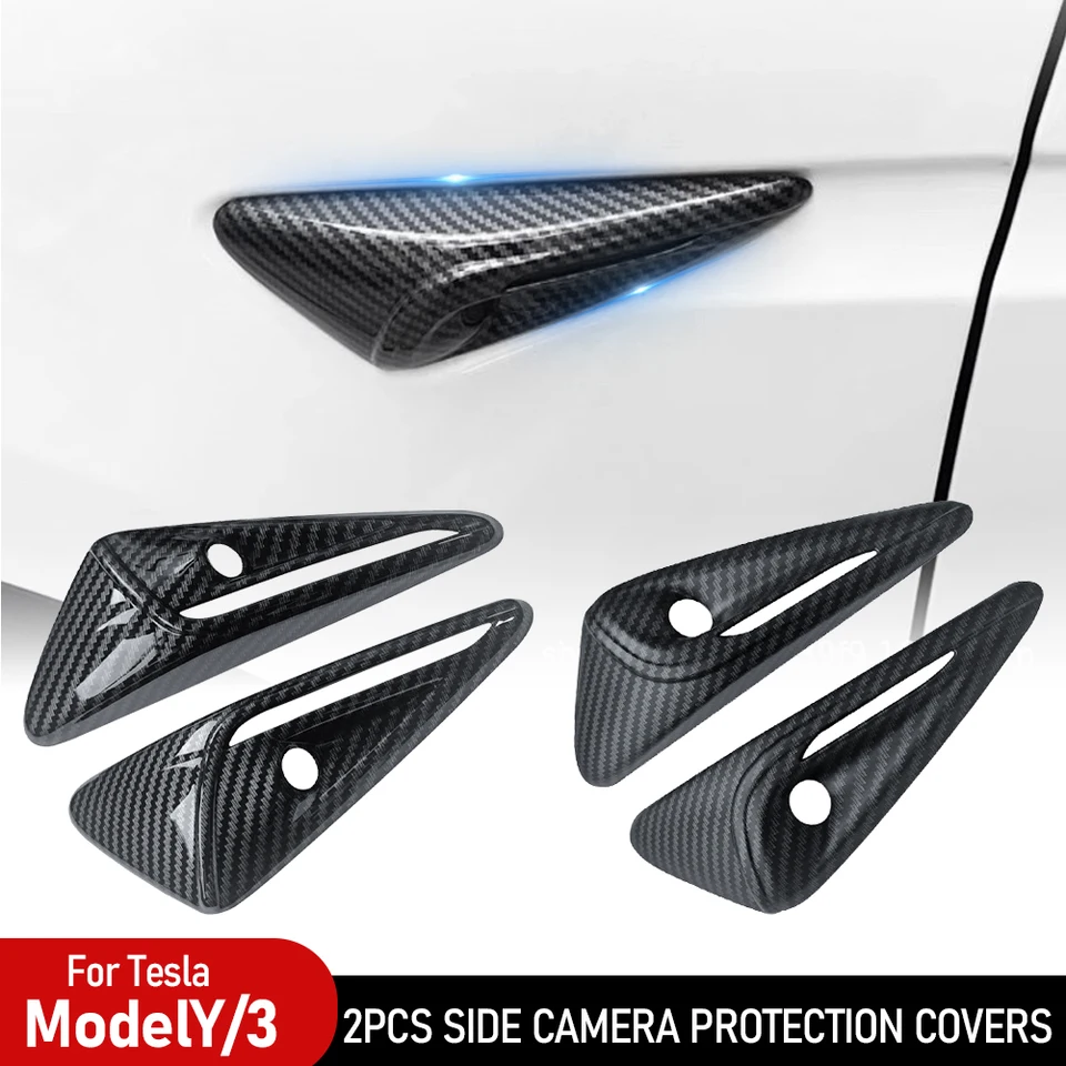 Pre Tesla Model 3 Highland Moel Y 2PCS bočná kamera kryt ABS Ochrana Objektív Objektív Ochran pre príslušenstvo pre modifikáciu vozidla