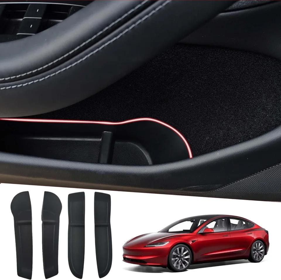 Pre Tesla Model 3 Highland Side Storage Box, Rukoväť dverí/Organizátor dverí vozidla Tray Protector (TPE)