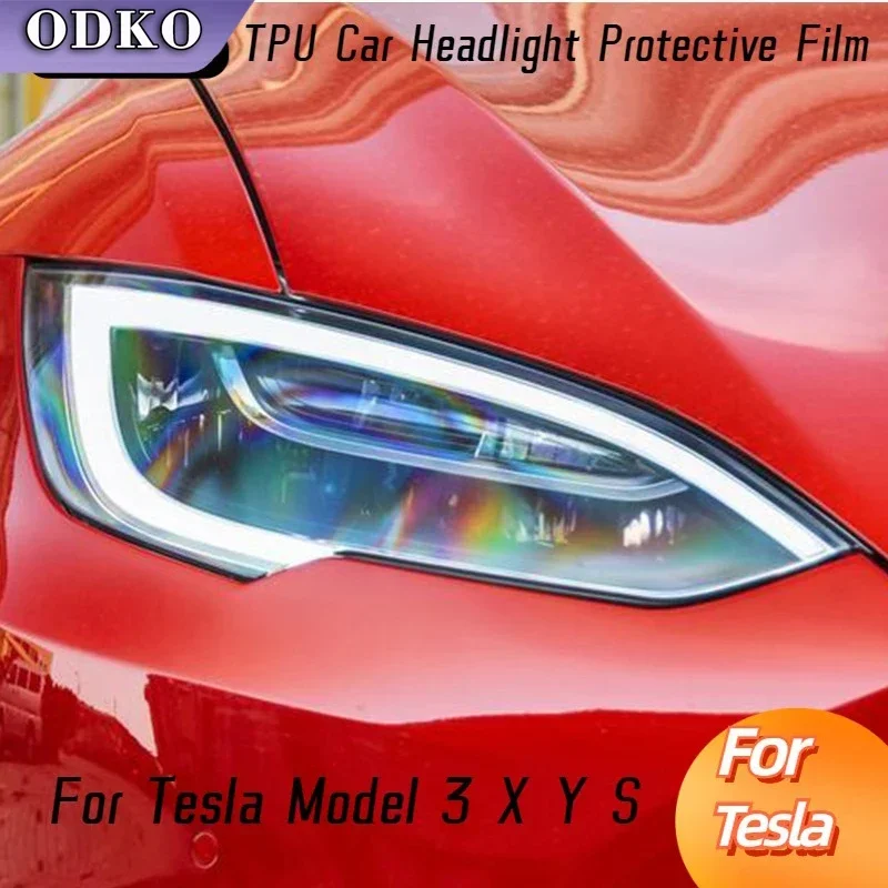 Pre Tesla Model 3 XYS CAR Svetlomet Tint Smoke Black Ochrana ochrany filmu Transparentné príslušenstvo TPU nálepky TPU