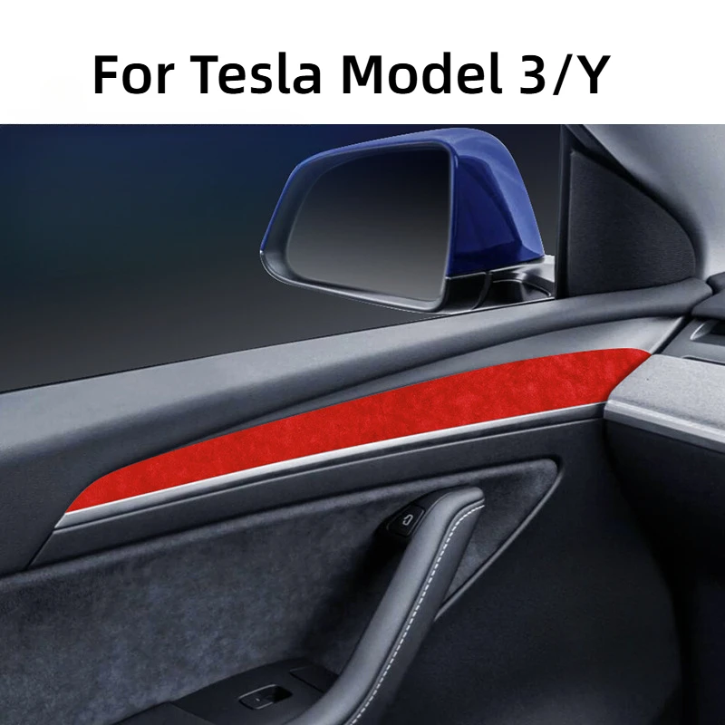 Pre Tesla Model 3 Y 2020-2023 Dvere Rukoväť panela Tink Tink Tres Cover Dvere Styling Interiér dekorácia Suedom Wrap Carsories príslušenstvo
