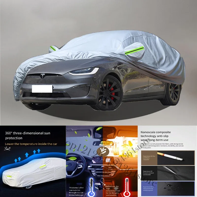 Pre Tesla Model X Auto Anti Snow Anti-Dust Anti-UV Anti-Lucking Fat a Anti Rainwater 210T Cover Cover Cover Cover Ochrana automobilu