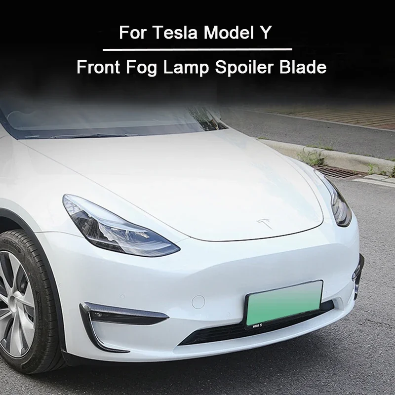 Pre Tesla Model Y predná hmlová žiarovka Čepeľ Čepeľ Svetlo Svetlo Spotrebiteľ Spoiler Uhlíkové vlákno Ab čierne biele modifikácie 2018-2023