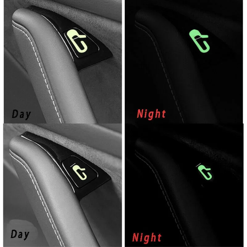 Pre Tesla Model3 y 8pcs Luminous Auto Open Dvere Gutbers Príslušenstvo Príslušenstvo Pripomienka dvere Otvorená nálepka Otvorenie okenného spínača Lift