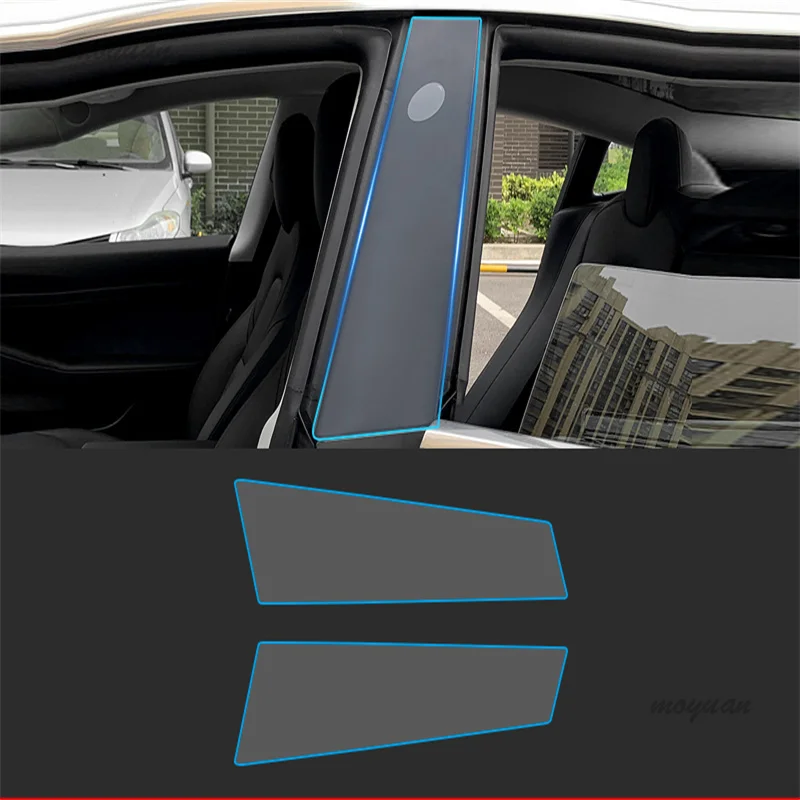 Pre Tesla Model3 / Y Automobile Protective Film B-Pillar Scratch Proof Transparent CAR TPU Film Eartofitting Opravy príslušenstva