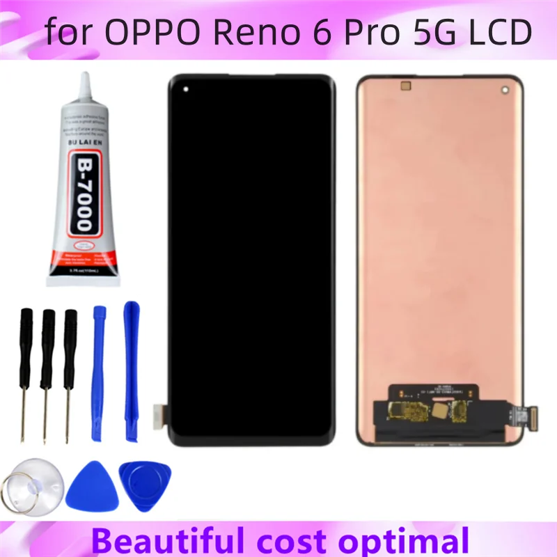 Pre TFT Oppo Reno 6 Pro 5G LCD Display Display Digitalizátor CPPH2247 Reno 6 Pro 5G Displej obrazovky LCD