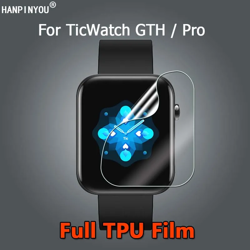 Pre Ticwatch GTH Pro SmartWatch ultra číry úplný kryt Soft TPU Opraviteľná hydrogélová filmová chránič obrazovky -NOT Temperované sklo