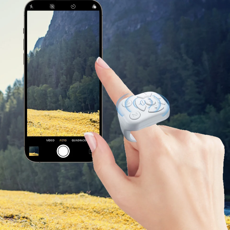 Pre Tiktok Scrolling Ring Video Roling Diaľkové ovládanie BT Finger Remote Mobile Video Video pre Android iOS iPhone iPad