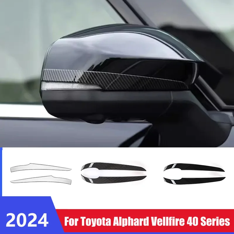 Pre Toyota Alphard Vellfire 40 Series 2024 ABS uhlíkové auto bočné spätné zrkadlo Dekoratívny ochranný pás externý príslušenstvo