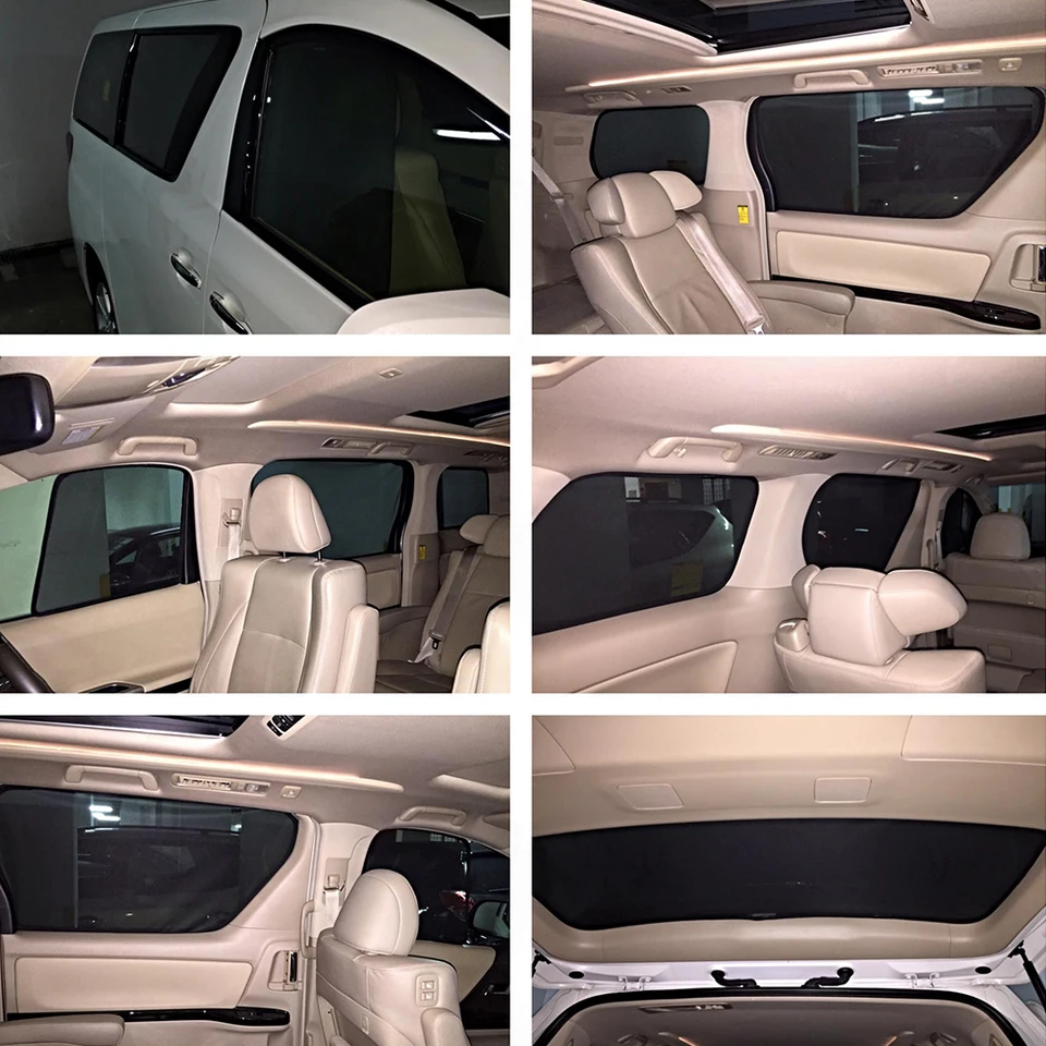Pre Toyota Alphard Vellfire AH20 2008-2015 Magnetický automobil Sunshade predné čelné sklo Zadná strana detského okna Slnečný tieň